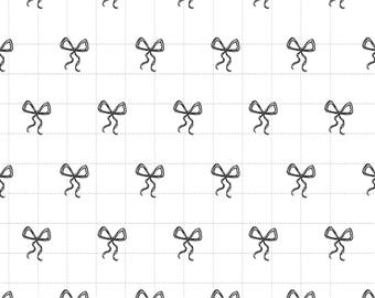 Hand-Drawn Bow Seamless Pattern, Minimalist Digital Paper (3in Sample)