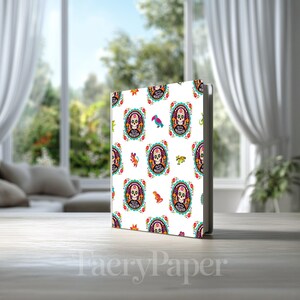 Sugar Skull Seamless Pattern, Colorful Día de los Muertos Digital Paper (3in Sample) image 8