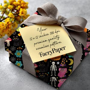 Spooky Cuties Halloween Digital Paper Pack, Kawaii Pumpkins Ghosts Witches (3in Sample, Digital Download) image 10