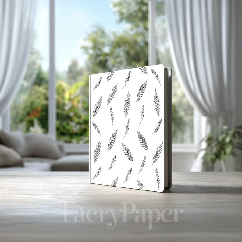 Botanical Leaves Digital Paper, Hand Drawn Line Art Scrapbook (3in Sample, Digital Download) image 8