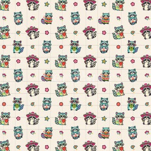 Fiesta Raccoon Seamless Pattern, Kawaii Digital Paper, Cinco De Mayo Print (3in Sample, Digital Download) image 2