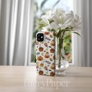 Kawaii Halloween pompoen digitaal papier, Jack-o'-lantern snoep scrapbook (3 stuks in voorbeeld, digitale download) afbeelding 9