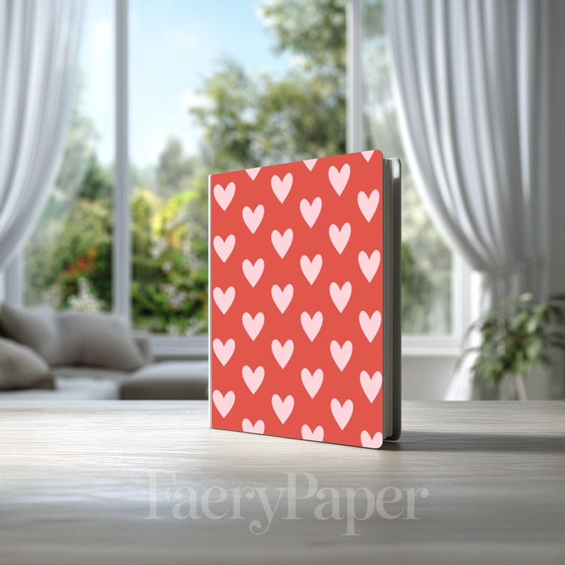 Pink Hearts Digital Paper, Valentine Seamless Pattern (3in Sample, Digital Download) image 8