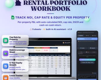 Rental Property Tracker — NOI & Cash Flow Portfolio Google Sheets Template