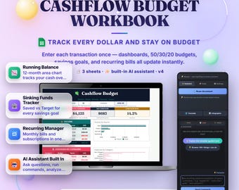 Cash Flow Budget Tracker — Google Sheets Template with AI Assistant