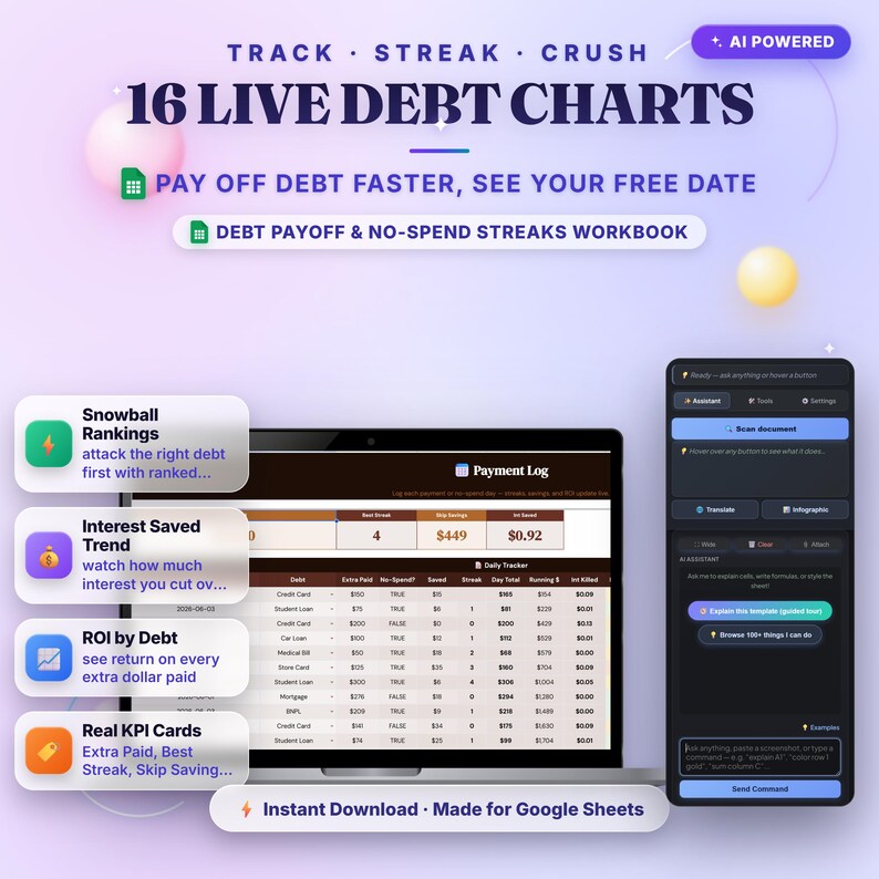 Debt Payoff Tracker Google Sheets Template — See Your Exact Debt-Free Date image 2