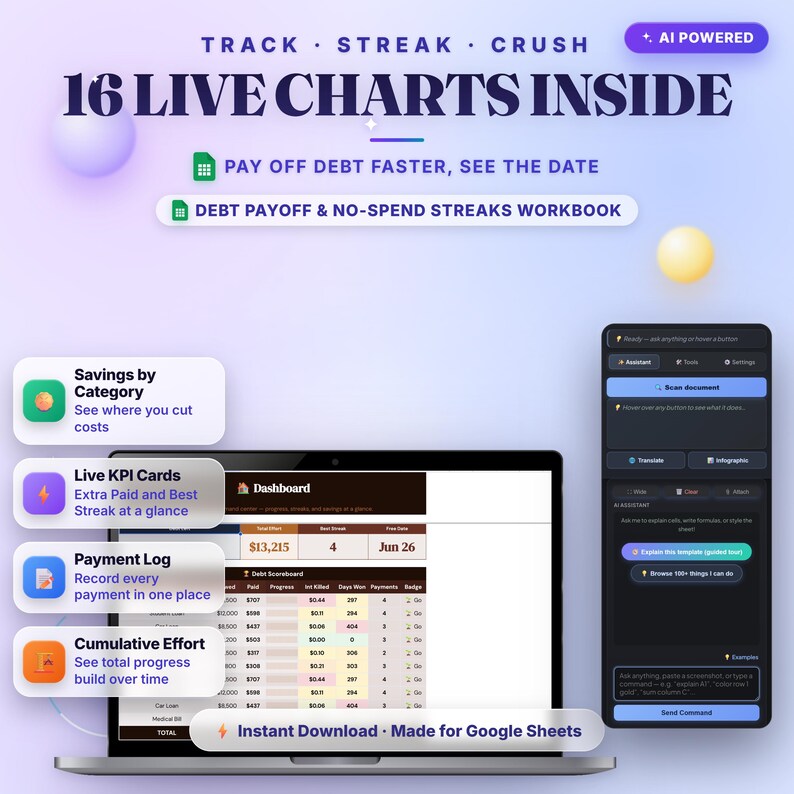 Debt Payoff Tracker Google Sheets Template — See Your Exact Debt-Free Date image 3