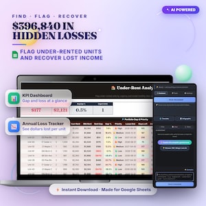Rental Comp Analyzer Google Sheets Template — 3-Year Rent-Up Plan with AI Assistant afbeelding 3