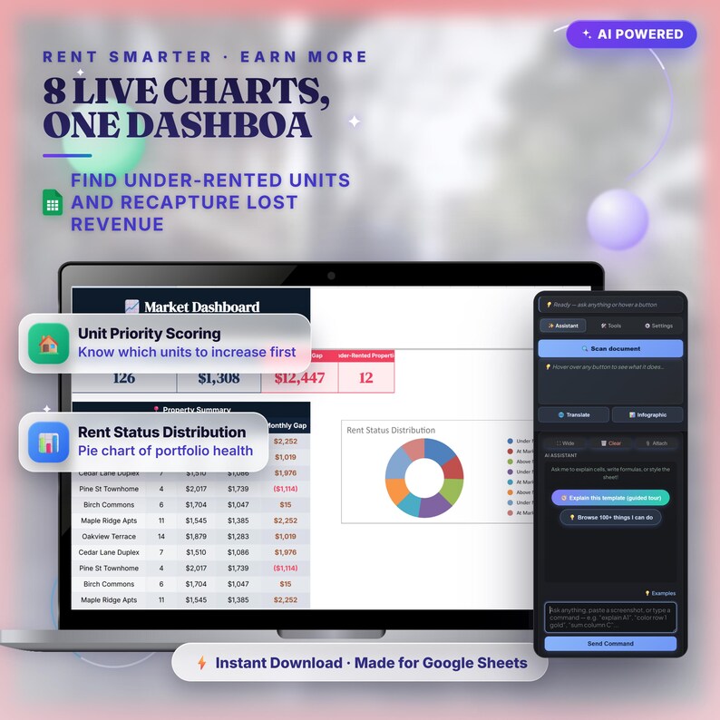 Rent Increase Tracker Google Sheets Template — Optimize Rental Revenue image 3