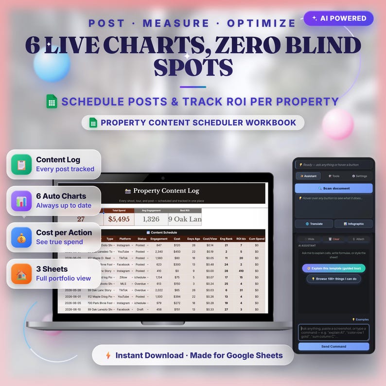 Immo-Planer | Inhalt Planer Google Sheets Vorlage mit AI Assistent Bild 2