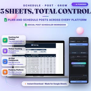 Social Media Planner Google Sheets Template — Schedule & Score Posts with AI image 4