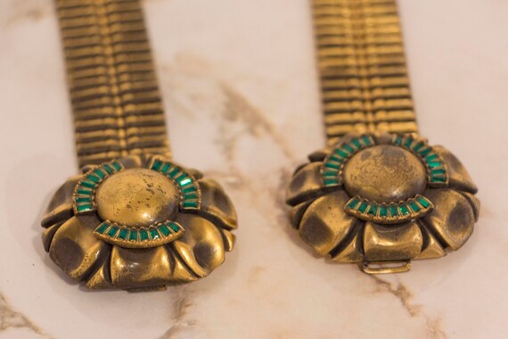 Rare H. Ponerantz Signed Gold and Emerald 1920's … - image 4