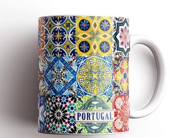 Mok Portugese Tegels – Kleurrijke keramische beker met Azulejos-design | Souvenircadeau Portugal