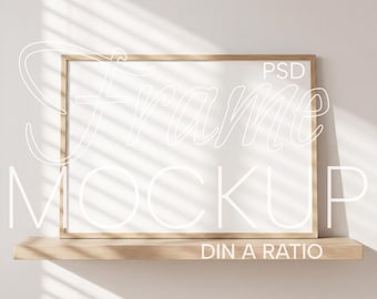 Horizontal Frame Mockup DIN A ratio | Frame Wall Art Mockup PSD | Interior Frame Mockup | Digital Prints and Poster Shop Mockup