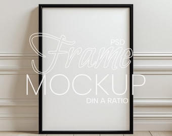 Black Frame Mockup DIN A, Wallpaper Mockup, Black frame mockup DIN A, vertical frame mockup, digital frame for print, digital frame mockup