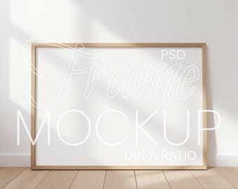 Horizontal Frame Mockup DIN A ratio | Frame Wall Art Mockup PSD | Interior Frame Mockup | Digital Prints and Poster Shop Mockup