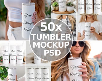 50+ Tumbler Mockup PSD Bundle, 20oz Tumbler Mockup Bundle, 50+ Tumbler Mockup psd Bundle, Psd Smart Object, 20 oz Skinny Tumbler Mockup