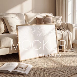 Mockup liggend frame: DIN A, horizontale PSD-sjabloon (digitale download)
