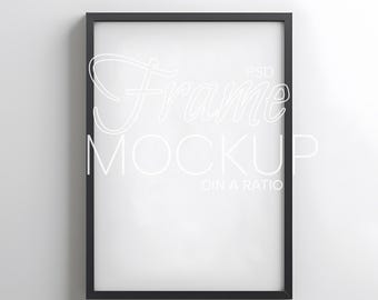Simple Black Frame Mockup DIN A, Wallpaper Mockup, frame mockup DIN A 4, vertical frame mockup, digital frame for print digital frame mockup
