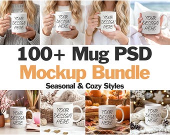 100+ Mug Mockup PSD Bundle | Mug Mockup Bundle | 100+ 11 oz Coffee Mug Mockups | White Mug Psd  Mockup | PSD Mug Bundle