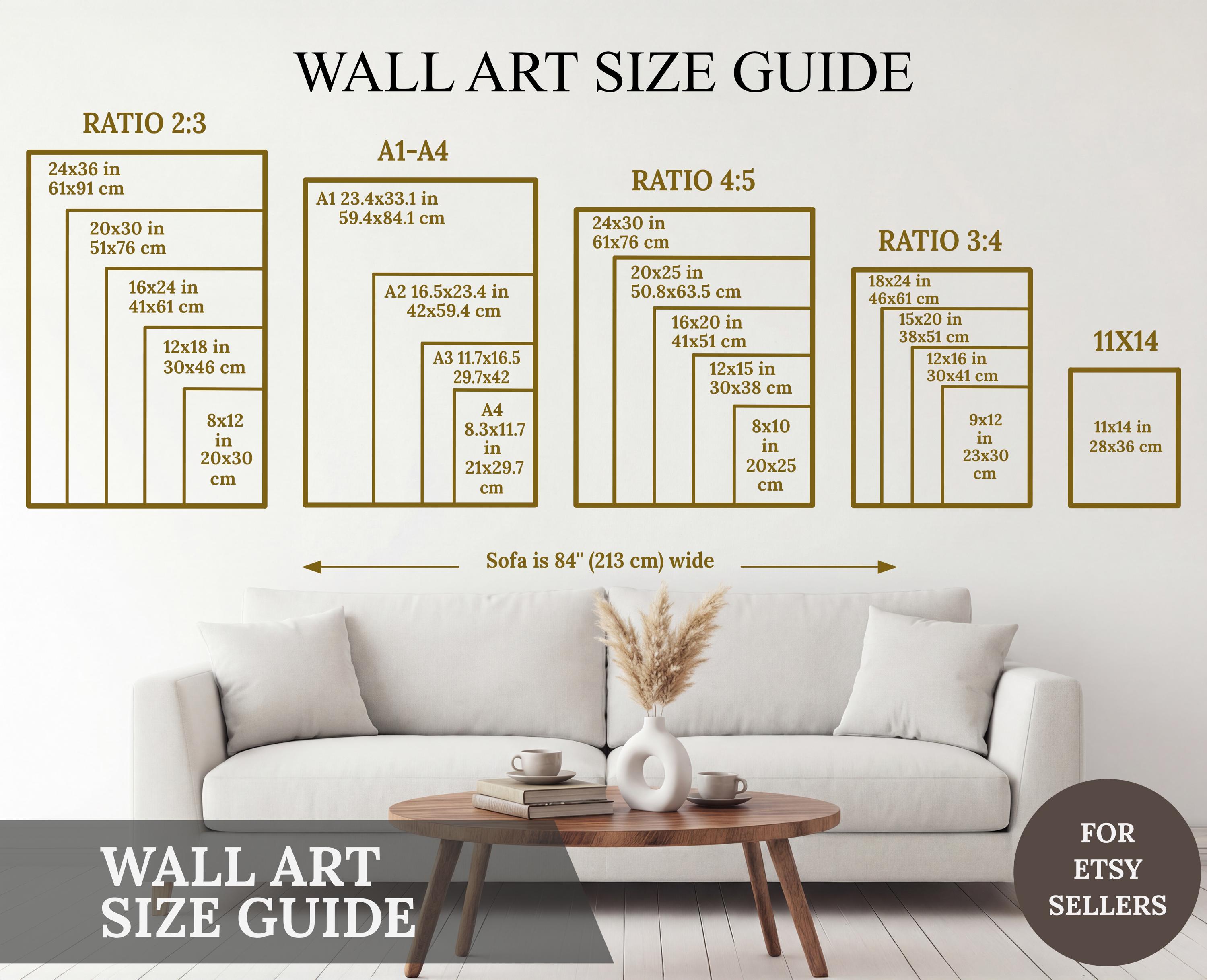 Wall Art Size Guide in Inches - Etsy