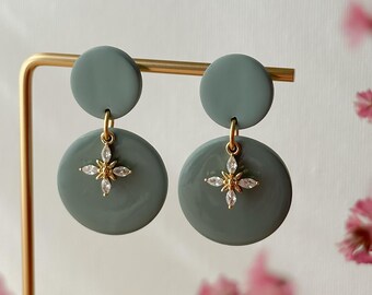 Handmade polymer clay Francesca earrings. Lightweight and elegant.