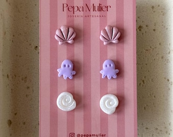 Pack of 3 mini earrings SUMMER