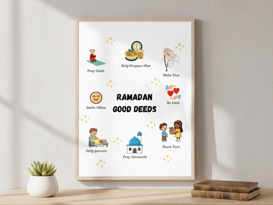 Ramadan Good Deeds Poster Printable, Islamic Wall Art, Decor Gift ...