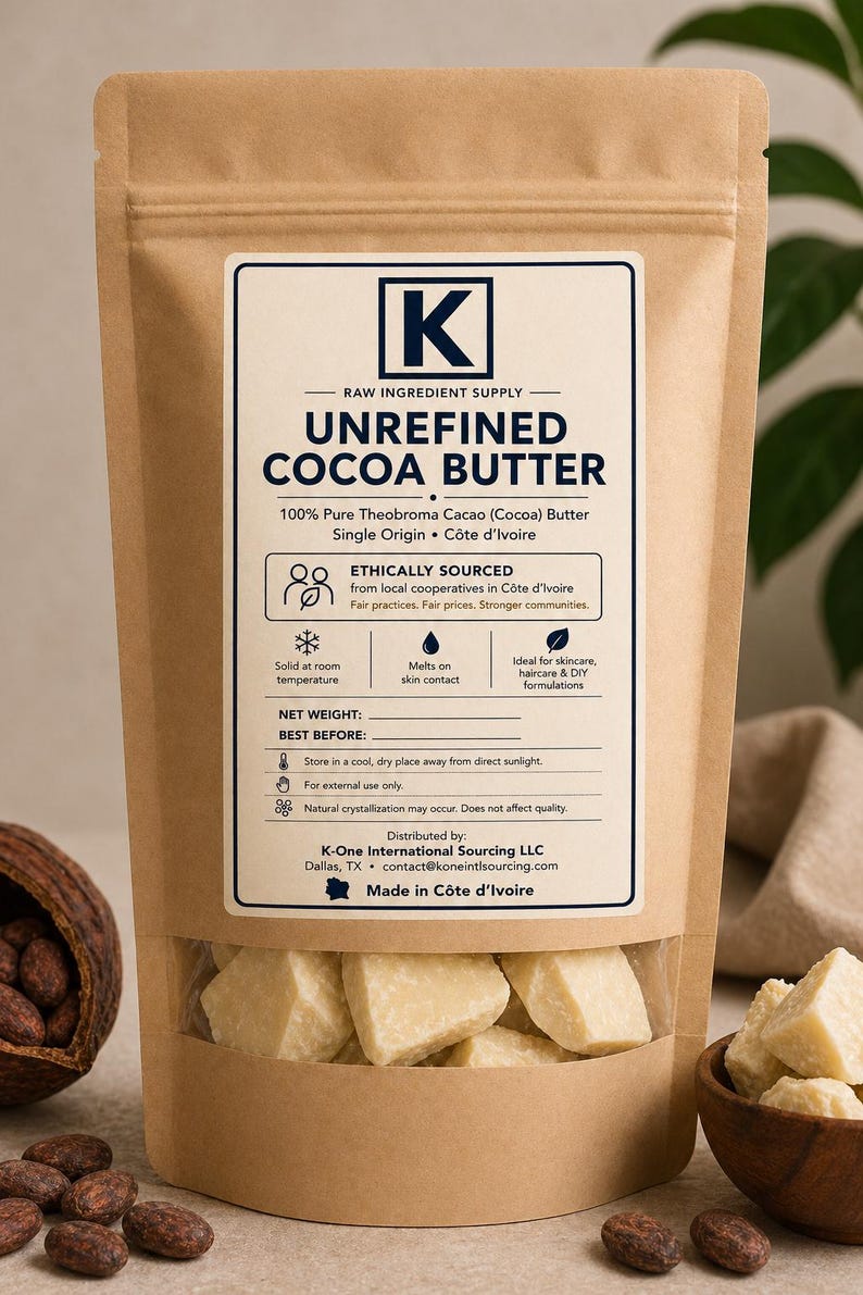 Unrefined Cocoa Butter, Single Origin Côte D'ivoire, Body Butter ...