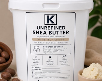 Pure Shea Butter (Refined & Unrefined Available) | 500g (17.6oz)| Côte d’Ivoire Body Butter Formulation