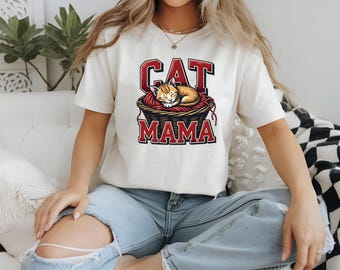 Cat Mama Shirt with Kitten in Yarn Basket – Funny Cat Lover Gift