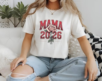 Mama 2026 Floral Shirt, Pregnancy Announcement Tee, Expecting Mom Mother Outfit