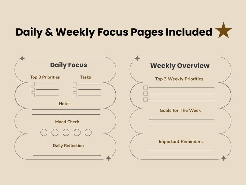 ADHD Focus Planner Printable Daily Routine, Tasks, Productivity Weekly ...