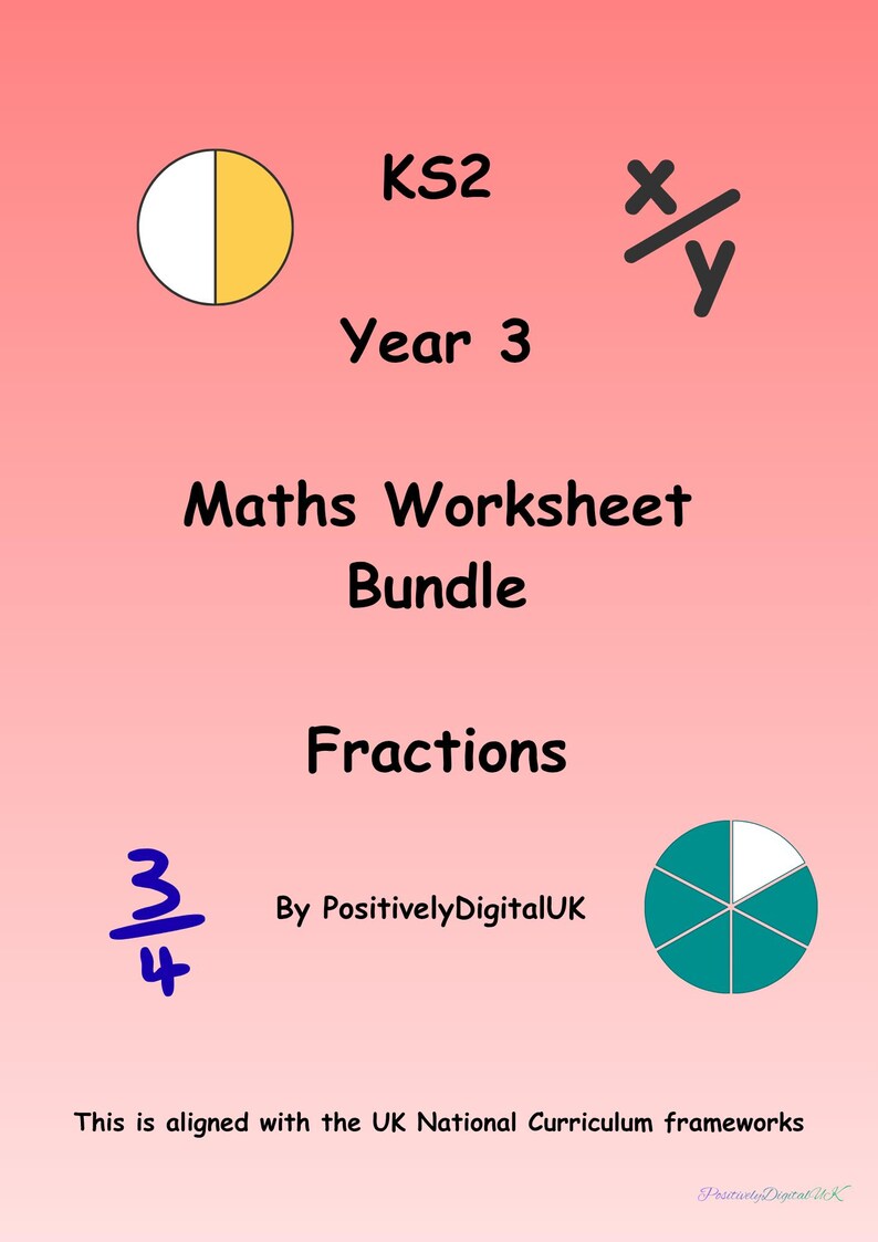 KS2 Year 3 UK Maths Worksheet Bundle - Fractions - Etsy