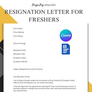 Carta de Demissão para Recém-Formados • Fácil de editar • Formato simples • Editável no Canva e em arquivos do Word