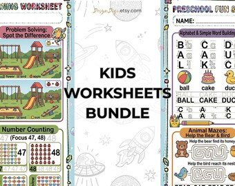 Preschool Learning Bundle | Colourful Activity Worksheets | Worksheet Preschool Printout