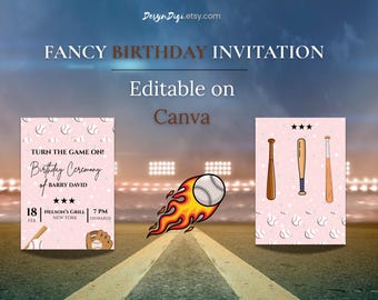 Baseball Birthday Invite Printable | Boys Party Invitation | Digital Download