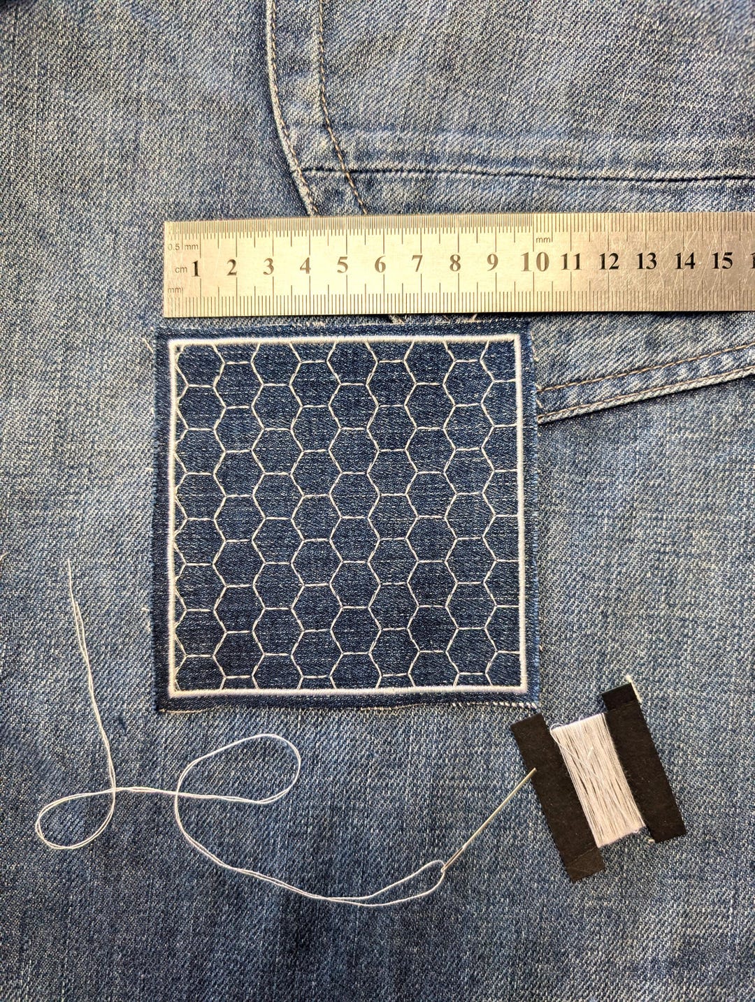 Sashiko Denim Patch. Visible Mending Kit. Repair Jeans Hole –japanese ...