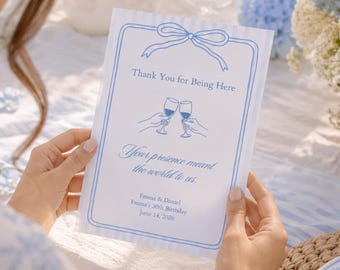 Feminine Card Template Editable Canva Elegant Thank You Note Soft Blue Collection