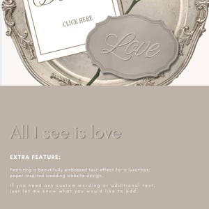 May include: A beige digital graphic featuring a decorative silver-toned ornate frame, a white card with the text CLICK HERE, and a beige scalloped label with the embossed word Love. The lower section displays the text All I see is love.