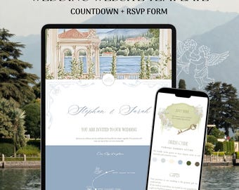 Old Money Italian Retro Luxury Editable Canva Website Template | Digital Wedding RSVP