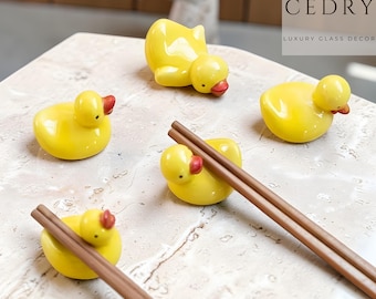 Ceramic Rubber Ducky Chopstick Holders, Japanese Style Tableware Accessories
