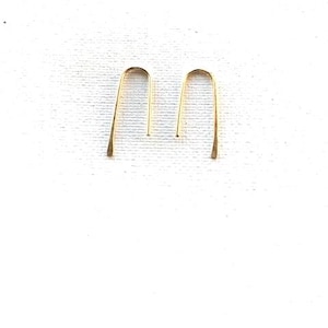 Gold Filled U-Turn Threader Earrings, Minimalist Staple Earrings