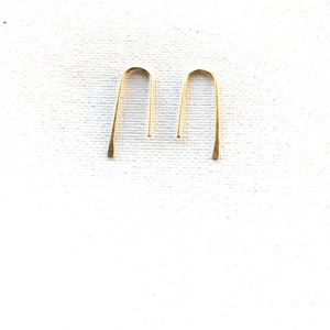 Bestseller U-TURN THREADER EARRINGS, Staple U earrings, gold filled, sterling silver, casual Earrings, Minimalist threader earrings, image 1