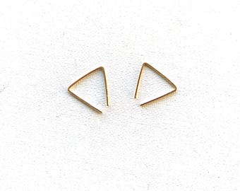 Bestseller Vortex THREADER EARRINGS, triangle earrings, gold filled, sterling silver, casual Earrings, Minimalist threader earrings,