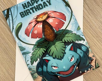 Happy Birthday Inspired Card, Venusaur