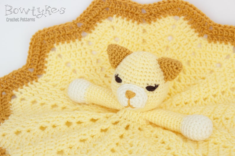 Kitty Cat Lovey CROCHET PATTERN instant download blankey, blankie, security blanket image 3