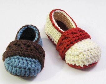 Strapping Boy Booties CROCHET PATTERN instant download - baby slippers shoes