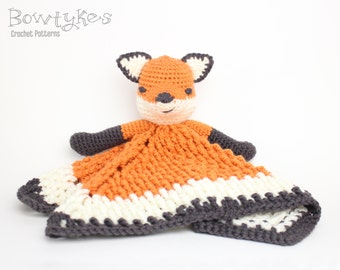 Foxy Fox Lovey CROCHET PATTERN instant download - blankey, blankie, security blanket