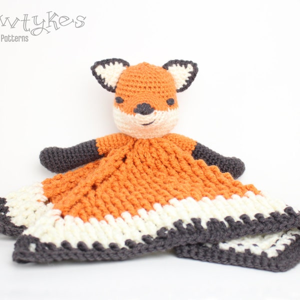 Foxy Fox Lovey CROCHET PATTERN instant download - blankey, blankie, security blanket